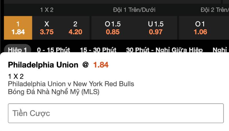 Chọn trận phù hợp để coi kèo 1x2